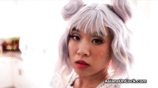 Asian cosplay princess Kimmy Kimm enjoys big dick inside of her holes