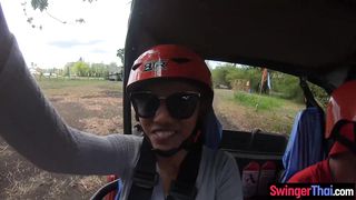 Buggy tour got his Thai girlfriend wet and ready to suck and fuck once home