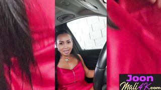 Beautiful Asian teen Joon Mali recorded herself while rough pussy fucking