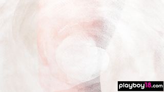 Naked yoga babe Chloe Rose exposes her small boobs and exotic pussy