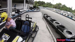 Thai teen amateur girlfriend go karting and sex after with her boyfriend