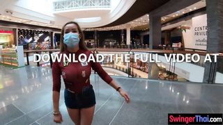 Big boobs Thai MILF girlfriend Hana mall visit and sex once back home