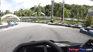 Go karting and fucking with cute amateur Thai teen with a perfect ass