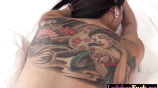 Cute perfect tits Asian ladyboy Pie blowjob to white friend and anal sex