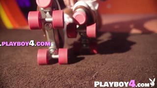 Petite and big tits Asian MILF babe Maddy Belle posing for the Playboy