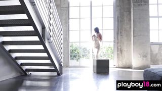 Petite introvert asian newcomer Vivian reveals her perfect natural tits