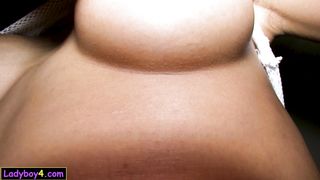 Thai femboy with a big dick and big boobs blowjob and ass fucked