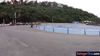Hot ass Thai GF motobike ride followed by a walk beach side and a fuck