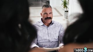 Stepdad taboo fucking his asian teen stepdaughters Lulu Chu and Kimmy Kimm