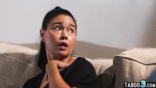 Asian MILF Dana Vespoli calming her scared teen stepdaughter and stepson