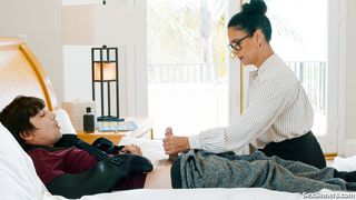 Mature asian teacher gives student a really HELPING HANDjob