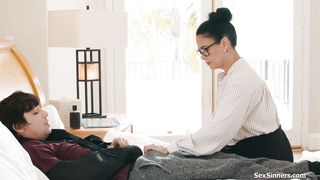 Mature asian teacher gives student a really HELPING HANDjob