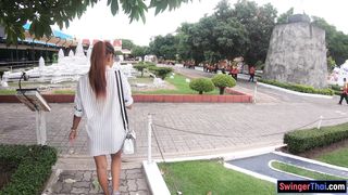 Bubble butt Thai girlfriend day out and horny sex once back home