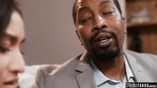 With nowhere else to go asian employee let her boss fuck her