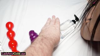 Skinny amateur Thai ladyboy slut Swan gets fucked bareback by her lover