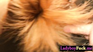 Sloppy deepthroat action with hot Asian shemale slut with perfect big tits