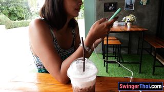 Thai GF morning blowjob and sex in afternoon after a coffee date