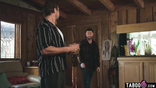 Travel buddies DP super horny Asian MILF Ember Snow in a motel