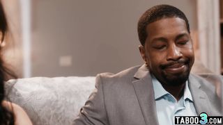 Shy asian MILF employee Avery Black has to fuck her chiefs big black cock