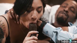 Shy asian MILF employee Avery Black has to fuck her chiefs big black cock