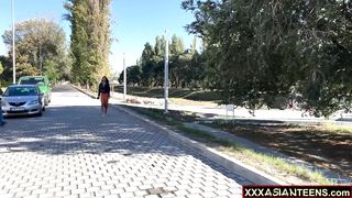 Tiny Filipina teen loves a big cock deep inside tight Asian pussy