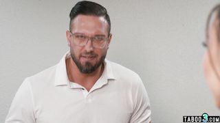 Perverted teacher keeping his petite asian student Kimmy Kimm in check