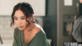 Asian teen tricks stepmom for uninterrupted sex with step uncle