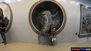 Big ass Thai amateur girlfriend museum visit and fuck at home