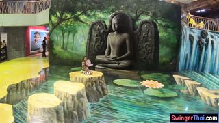 Big ass Thai amateur girlfriend museum visit and fuck at home