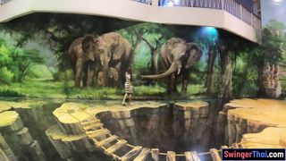 Big ass Thai amateur girlfriend museum visit and fuck at home