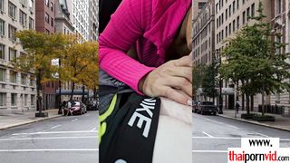 Naughty amateur Thai MILF Joon Mali welcomes her big cocked fan at Thailand