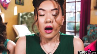 Remote controlled toys inside lesbian roommate her pussy and ass