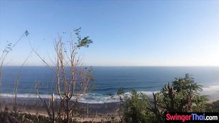 Big ass Thai amateur GF beach visit and homemade sex tape