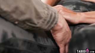 Stepson and stepdad DP mature stepmom after a blindfolded massage