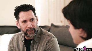 Stepson and stepdad DP mature stepmom after a blindfolded massage