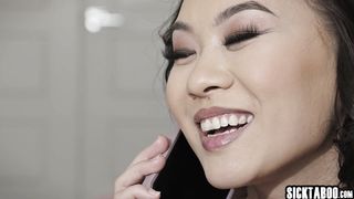 Stepbro converts lesbian Asian stepsister and hot teen again loves cock