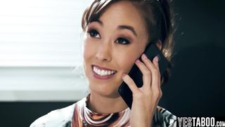 Desperate Asian MILF teacher convinces a student to knock her up