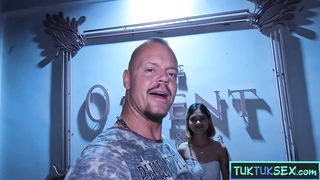 Tiny Thai teen girl picked up in Pattaya with a Tuk Tuk for sex