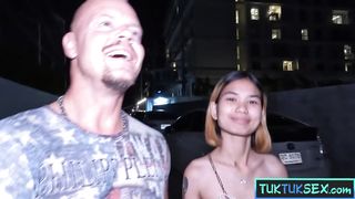 Tiny Thai teen girl picked up in Pattaya with a Tuk Tuk for sex