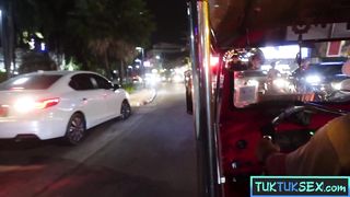 Blonde Asian MILF picked up in a TukTuk and fucked hard at home