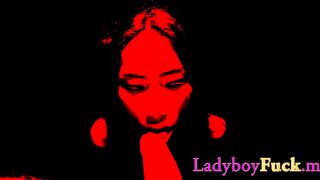 Big tits Asian femboy giving a hot blowjob before hot ass finger fucking