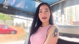 Tiny Thai teen cutie picked up on the street and taken for a ride