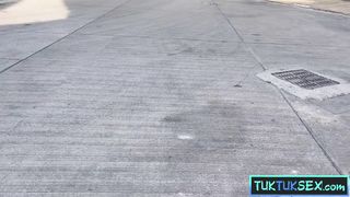 Tiny Thai teen cutie picked up on the street and taken for a ride