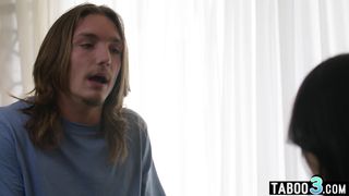 Perv stepbro has to keep his asian teen stepsisters Lulu Chu mouth shut