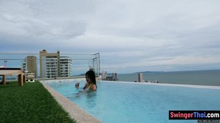 Bubble butt Thai teen amateur GF gets fucked hard doggy style