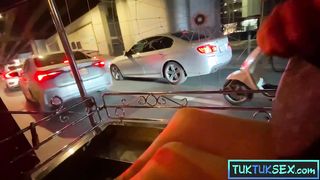 Big tits Thai teen really gets into it after the TukTuk ride home