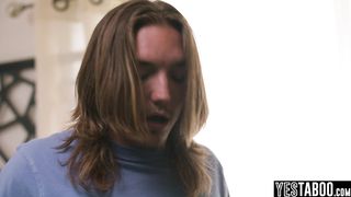 Asian teen stepsister caught perv stepbro peeping on MILF stepmom