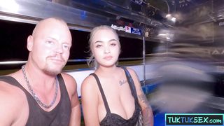 Huge tits blonde Asian girl picked up in a Tuk Tuk and taken home