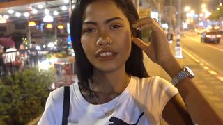 Cute Thai teen with tattoos fucks a Farang on amateur sex video