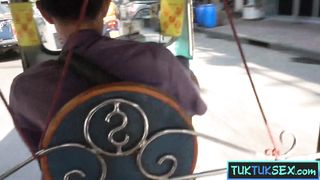 Cute Thai teen with tattoos fucks a Farang on amateur sex video